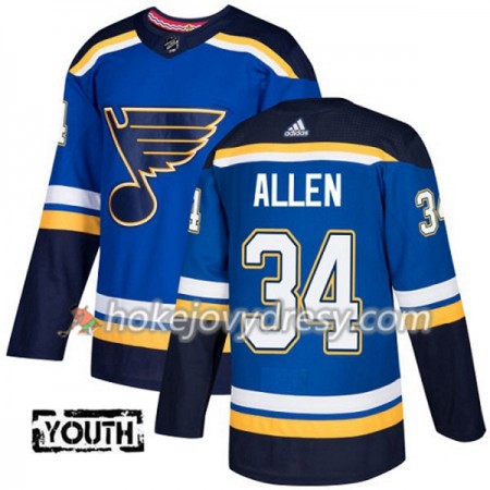 Dětské Hokejový Dres St. Louis Blues Jake Allen 34 Adidas 2017-2018 Modrá Authentic